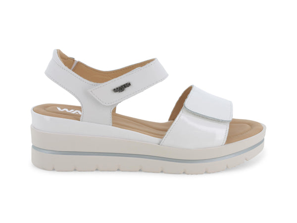 Melluso Sandali Comfort con Zeppa due Strappi in Pelle Bianca 019185-223160